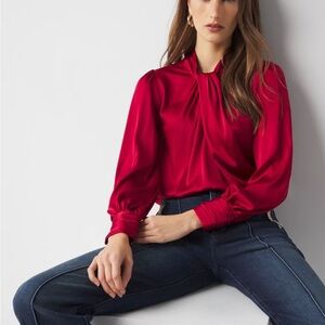 White House Black Market Red Blouse